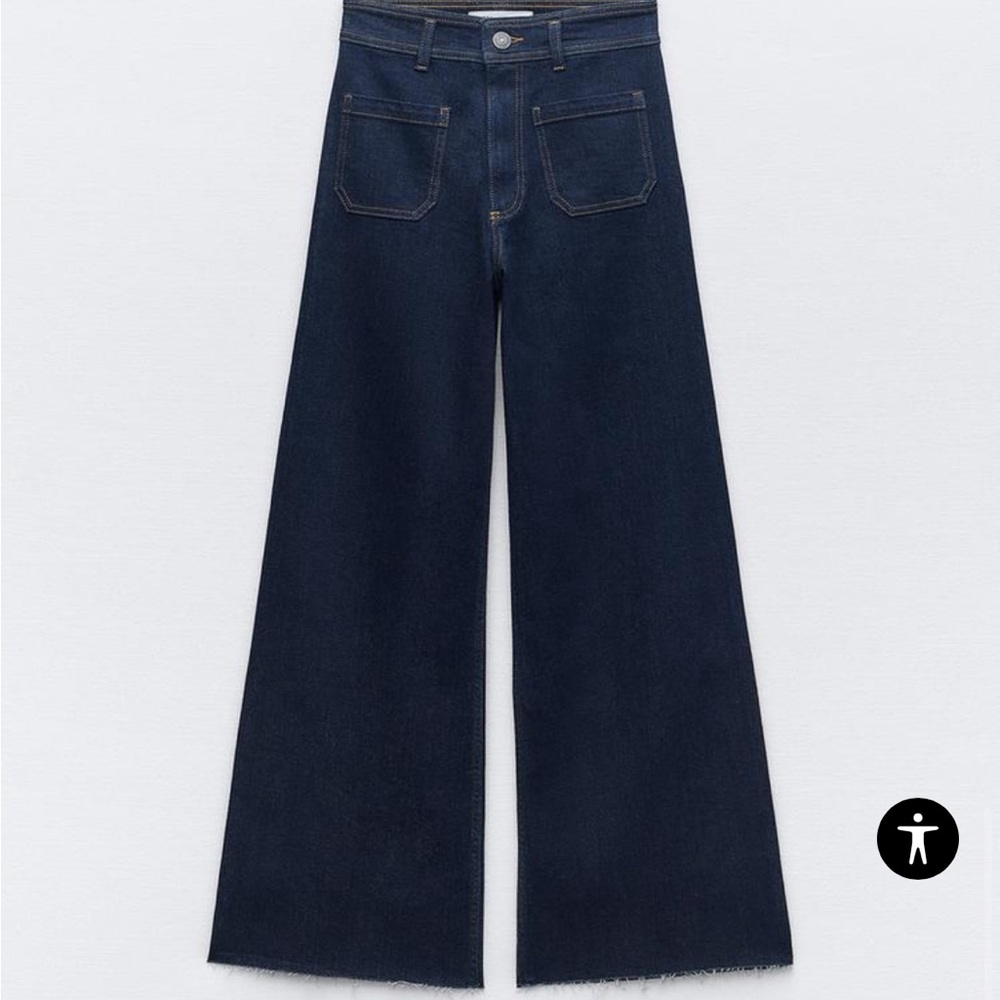 ZARA MARINE HIGH RISE STRAIGHT JEAN SZ 46